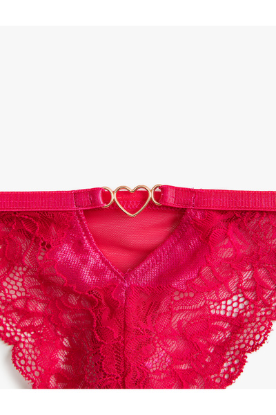 Koton Chiloți șir din dantelă cu accesoriu inimă florală