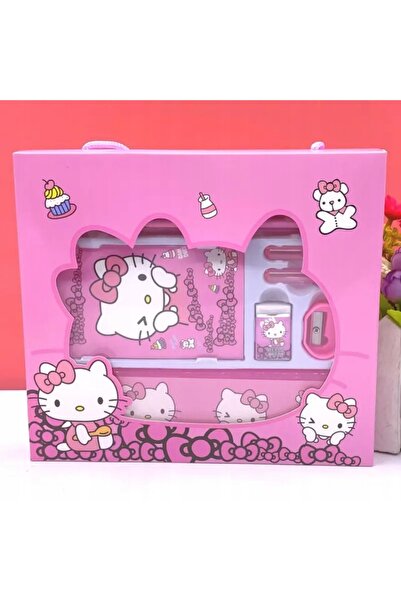 MJ TOYS Sanrio Kuromi Hello Kitty 8 Parça Kırtasiye Seti Okul seti Hello Kitt...