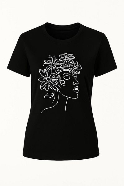 HAKKE T-Shirt with Flower and Face Print