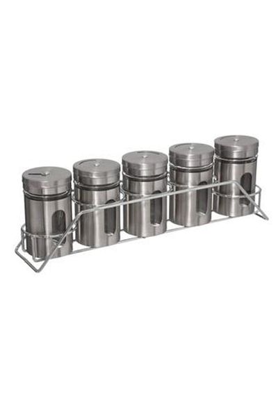 5FIVE 5 Five Stainless Steel Spices Rack Set (28.5 x 6.3 x 9 cm, 5 Pc.)