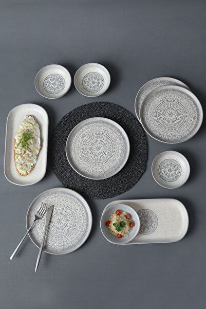 Keramika Set de mic dejun din piatră pentru 4 persoane 10 bucăți 21426-27