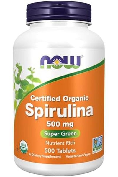 Now Foods Organic Spirulina 500mg 500 Tablets