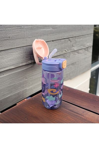 imsaconcept Tritan Water Bottle with Straw for Kids 600 ml Bpa Free 1St Grade Quality