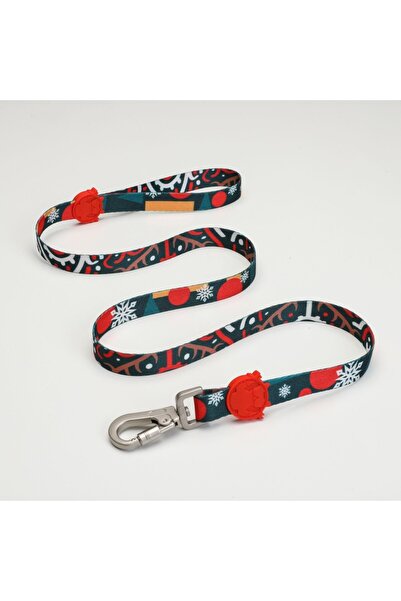 Lindodogs حزام مشي للكلاب الرنة من ليندو، أحمر/أخضر، مقاس كبير