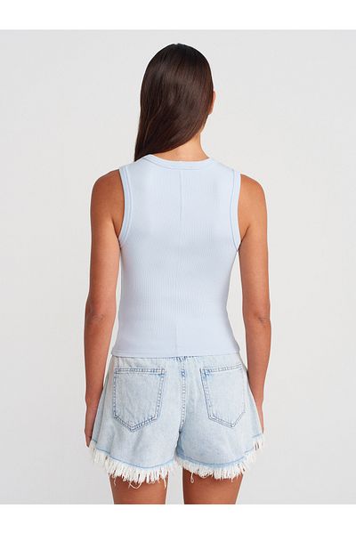 Dilvin 21059 Corded Top-Light Blue