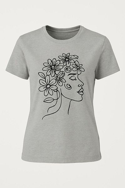 HAKKE T-SHIRT cu imprimeu de flori și față