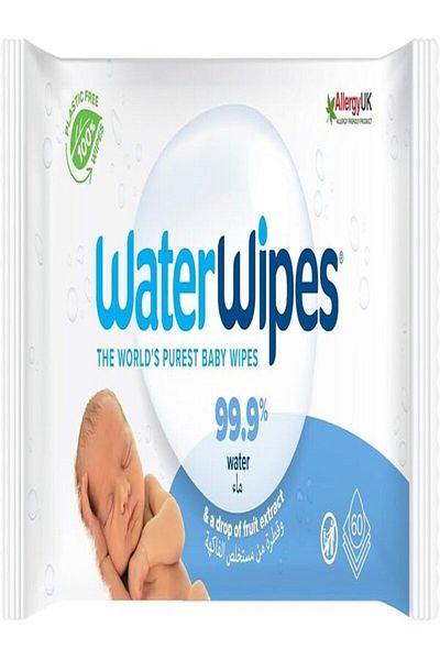 WaterWipes Unscented Biodegradable Newborn Wipes, 60 Count