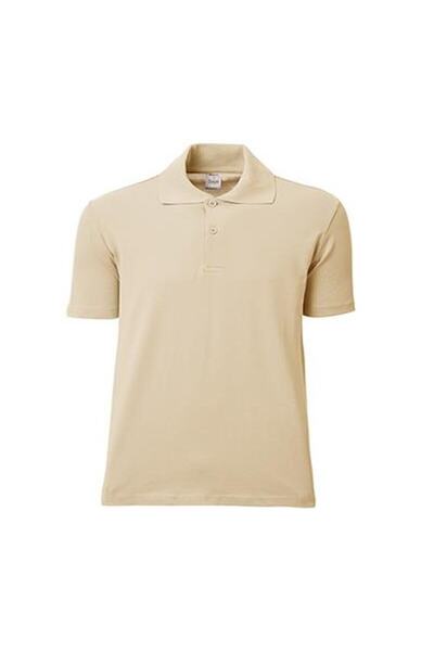 Nacar Polo Yaka Tişört Bej Taş Rengi Pamuklu Polo Yakalı Tshirt