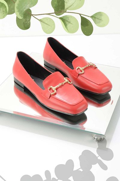 Bambi Κόκκινα Γυναικεία Loafer Παπούτσια Κ 01641165409