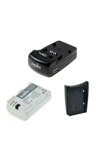 Jupio Jupio Kit, 2 LP-E6 Batteries, 2040 mAh, and Charger with Two Bases and USB Port, Black
