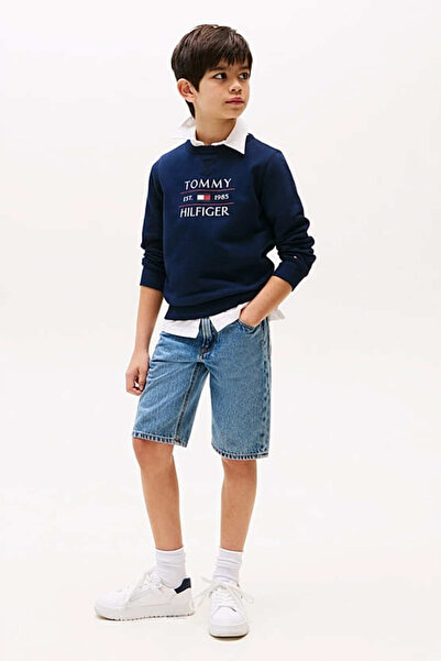 Tommy Hilfiger Erkek Çocuk Th Flag Sweatshirt - Lacivert