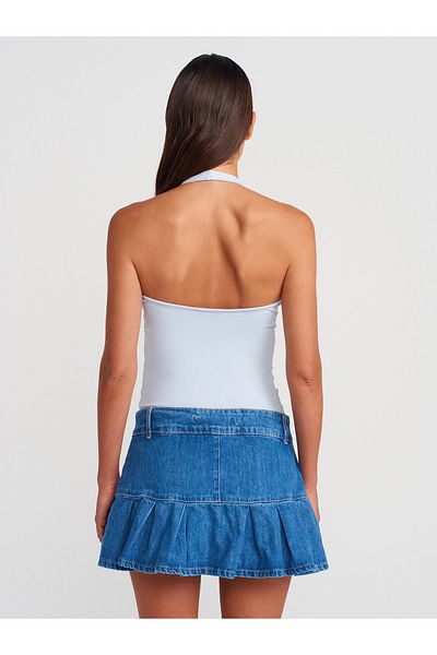Dilvin 21052 Decolteu Halter - Albastru deschis