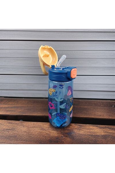imsaconcept Tritan Water Bottle with Straw for Kids 600 ml Bpa Free 1St Grade Quality