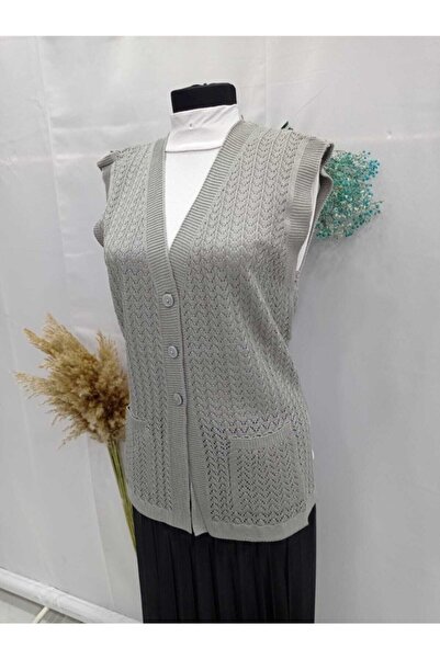 Nacar Kadın Merserize Zincir Motif Anne Yelek