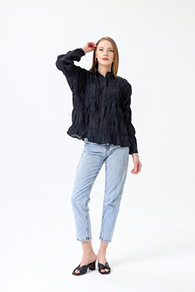 Dilek Aydın Atelier Gipeli Keten Dokulu Kırışmayan Gömlek