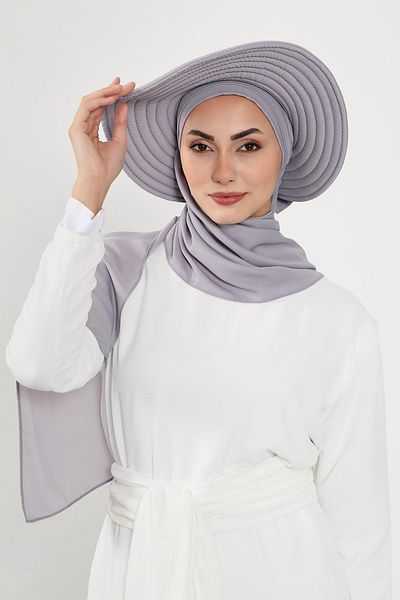 Aisha's Design Practical Crepe Shawl Turban with Removable Bowknot Hat on the Back,Ss-9