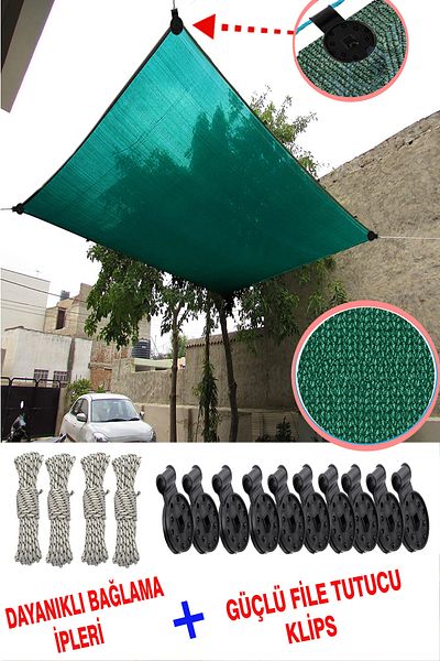 KAŞIKBEY Fi̇le Net Sunshade Canopy Mesh Awning Garden Beach Terrace Camping Picnic Canopy Mesh Tarpaulin 90% Tarpaulin