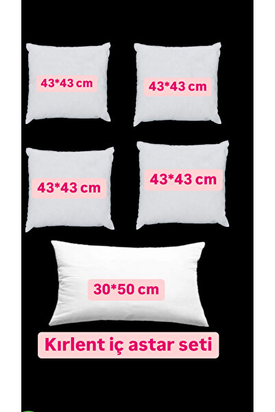 ÇIQRIK HOME 5 Adet Fermuarlı Kırlent Iç Yastık Kılıf Set Astarı Ebat: 4 Adet:...