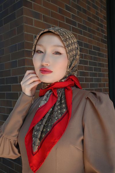 Pull Scarfs G Pattern Twill Scarf - Red