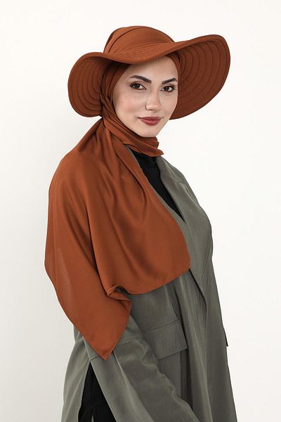 Aisha's Design عمامة شال كريب عملية مع قبعة فيونكة خلفية قابلة للإزالة، SS-9