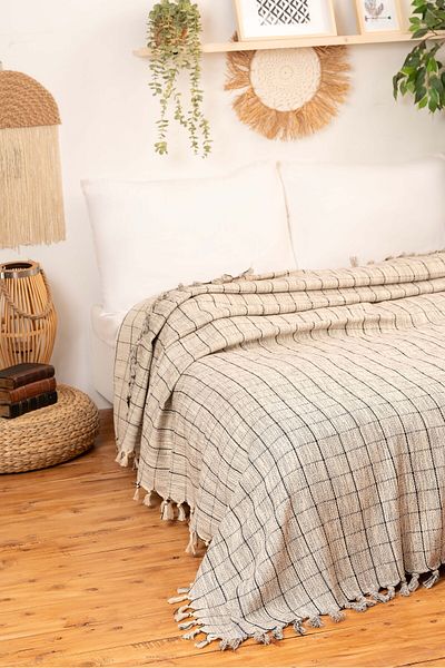 DNR Natural Cotton Soft Double Pique, Sofa Cover, Multi-Purpose Cover 200X320 Cm.