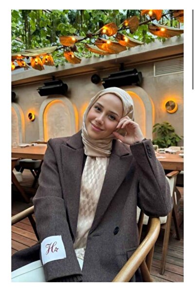 VALORSCARF Valor qoza desen ipek jakar şal latte