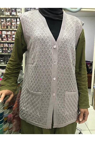 Nacar ANNE YELEĞİ MERSERİZE AÇIK PUDRA XL BEDEN