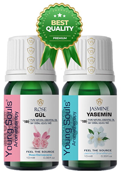 YOUNG SOULS Aromatherapy Rose & Jasmine Essential Oil Gül & Yasemin Uçucu Yağ...