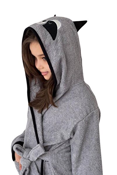 Formeya 100% Cotton Baby Kids Bathrobe Hooded Embroidered Animal Figured Bathrobe