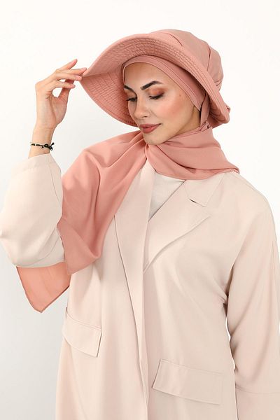 Aisha's Design Practical Crepe Shawl Turban with Removable Bowknot Hat on the Back,Ss-9