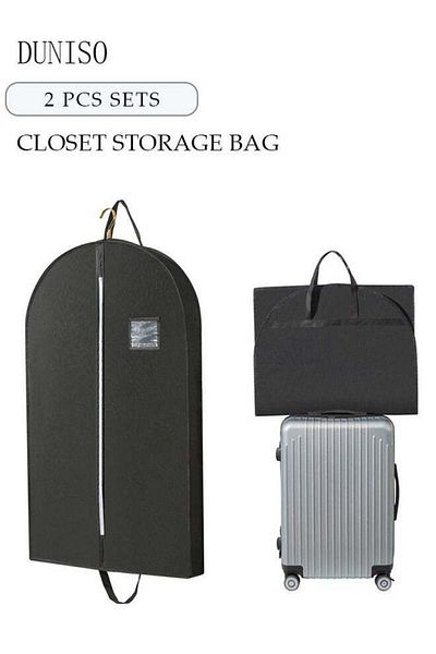 Generic 2PCS Foldable Clothes Dust Cover Garment Bags for Hanging Clothes Storage