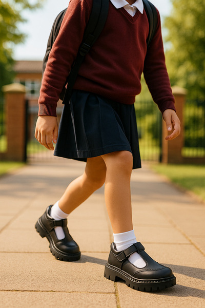 SIRRI Pantofi ocazionali pentru școală Stellar Black pentru fete