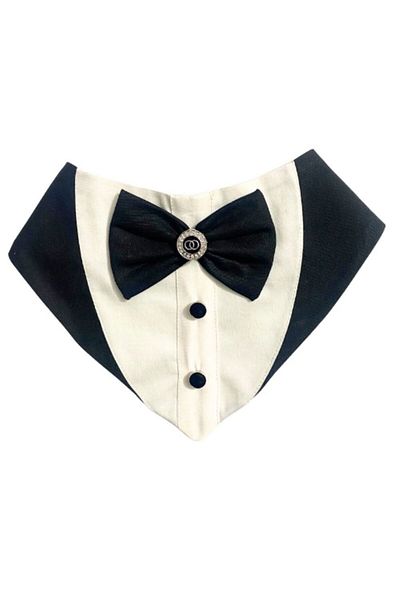 GedyCo Black Tuxedo Dog Scarf S