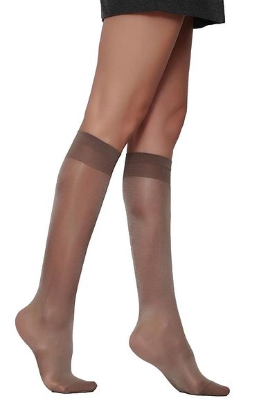 Desimo Дамски бели чорапи под коляното, 6 чифта, средно дебели, 40 Den, Mousse