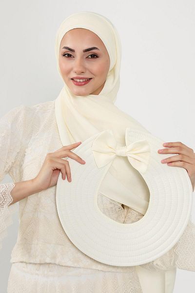 Aisha's Design Practical Crepe Shawl Turban with Removable Bowknot Hat on the Back,Ss-9