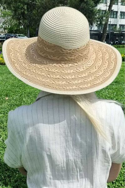 Uniquetrenders Women's Ethnic Patterned Straw Summer Beach Hat