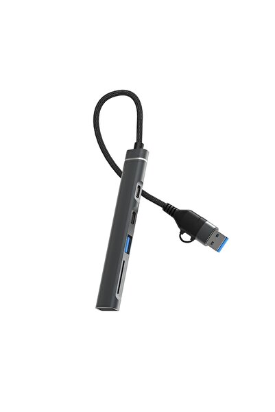DM Chb025 Usb-a Ve Type-c Girişli 2*type-c 1*usb-a Sd Micro Sd Tf Kart Okuyuc...