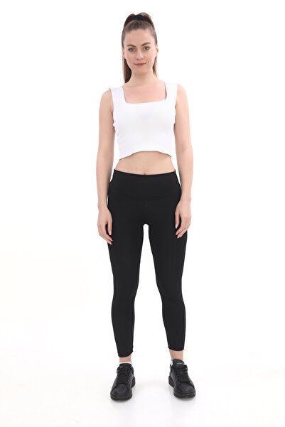 crıtıcman Colanți negri pentru femei cu talie înaltă, cu efect de strângere, ...