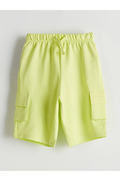 LC Waikiki LCW Kids Зелени шорти с ластик в талията и джобове за момчета, 2 н...