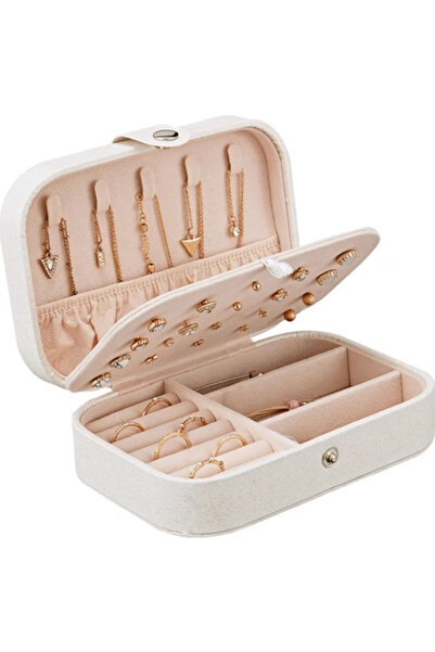 Buldug Mini Jewelry Box - Dusty Pink Color, Stylish and Portable Jewelry Stor...