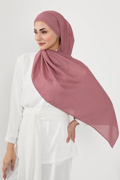 Aisha's Design شال عملي من الكريب بتصميم مطوي من الأمام، PS-54