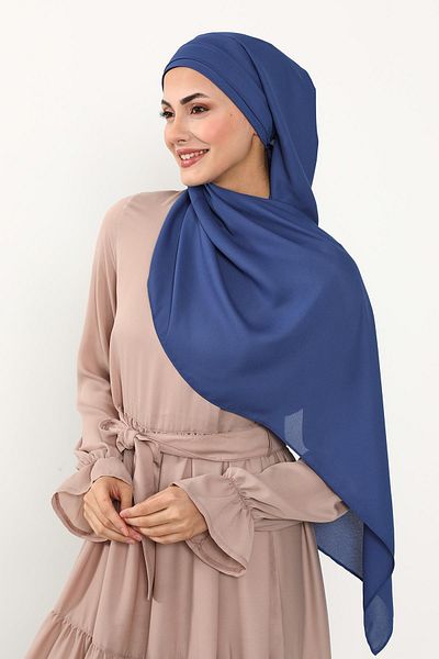 Aisha's Design شال عملي من الكريب بتصميم مطوي من الأمام، PS-54