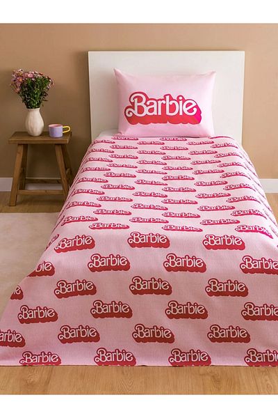 LC Waikiki Lcw HOME Pink B arbie Printed 100% Cotton Μονό Σετ Πικέ 160*220 εκ.