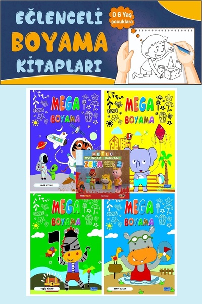 Parıltı Yayınları Mega Coloring Set (4 Books)
