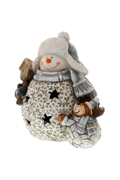 GiftExpress Big Snowman Candle With Reindeer