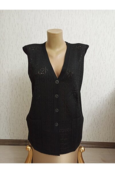 Nacar V Yaka Düğmeli Mevsimlik Merserize Anne Yeleği