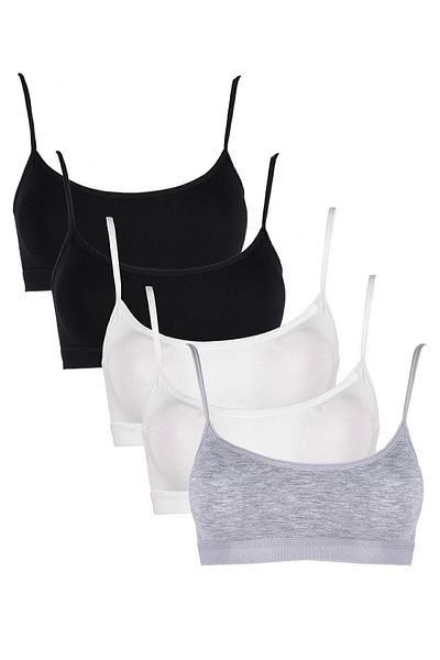 giysem Sardis Women's Colorful 5-Piece Strappy Half Tank Top
