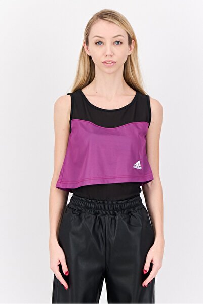 adidas Women Sportswear Fit Two-Tone Sleeveless Bodysuit, Black