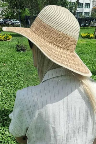 Mood Agenda Women's Ethnic Patterned Straw Summer Beach Hat