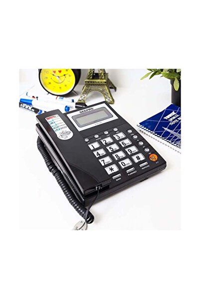 Geepas هاتف مزود بخاصية إظهار هوية المتصل مع قفل مفتاح بثلاثة أوضاع، أسود